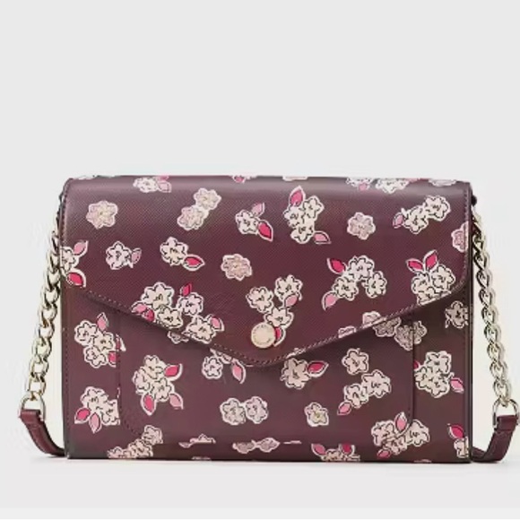Kate Spade Tinsel Flap Floral Crossbody Shoulder Bag - Picture 1 of 3